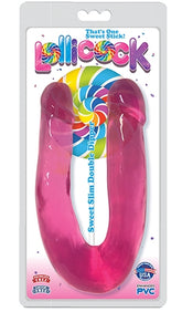 Lollicock Sweet Slim Double Dipper Cherry Pink Ultra Premium PVC Tapered U-Shape Design Double Dongs